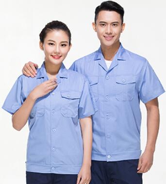 工廠(chǎng)工人工作服夏短袖薄款